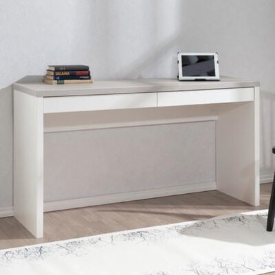 Ida monitoimipöytä valkoinen/hopea jalava